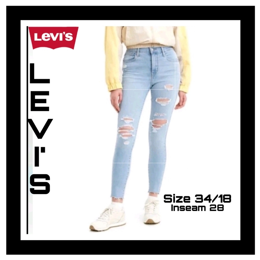 Levi's Women's 720 High Rise Super Skinny Jeans Blue Size 18 W34 L28 Stretch